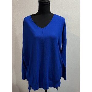 Dreamers By Debut Blue Long Vneck Sweater Size M/L